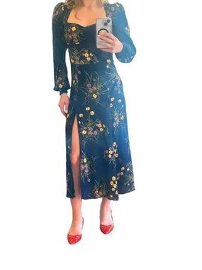 chinese dress ladies Haven Embroidered Linen Maxi Dress Coral / XL
